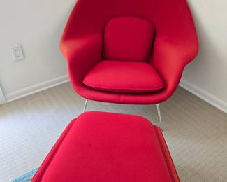 SAARINEN WOMB CHAIR AND OTTOMAN BY KNOLLL