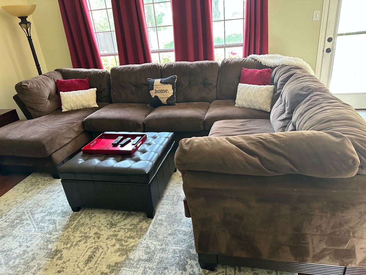 Large Sectional Sofa, Ottoman