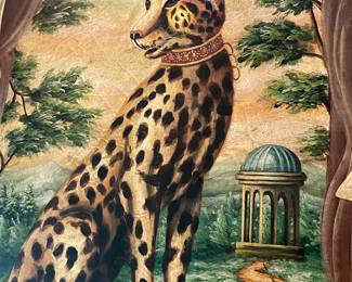 large framed cheetah wall hangings 5' tall, 3' wide