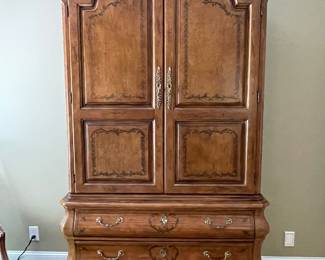 Armoire 7'9" tall, 4'3" wide, 2' deep.