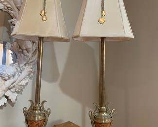 pair of antique lamps