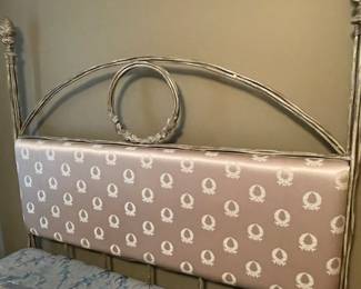 Upholstered & metal frame headboard (queen size bed)