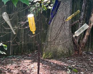 Glass bottle tree