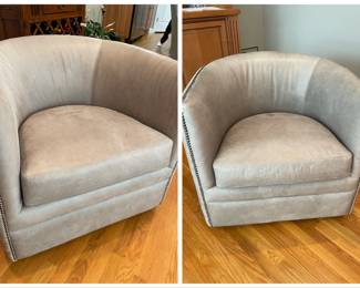 Pair of leather swivel chairs