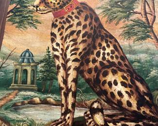 large framed cheetah wall hangings 5' tall, 3' wide