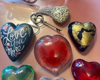 Heart paperweights