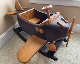 Children's wooden airplane rocker