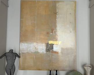 J.Geraci oil on canvas, Randy Cooper female nude figure, R&Y Agousti -Paris Shagreen vase