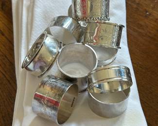 Collection of sterling napkin rings