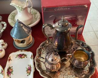 Silverplated Tea Service/Punch Bowl