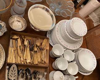 Assorted Flatware and China