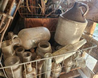 Vintage bottles and crocks