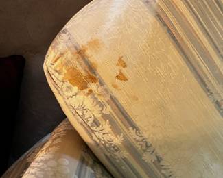 #8 Sofa, 5 loose back cushions, 106" long, cream as is stain $35.00