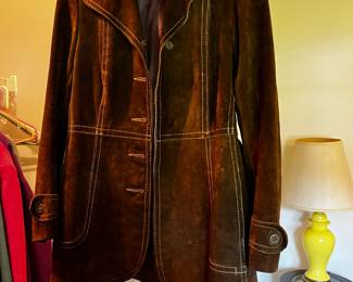 #56 Vintage Small Brown Suede Coat $45.00