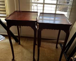 #33 pair of end tables 12x12x20, queen anne legs $75.00