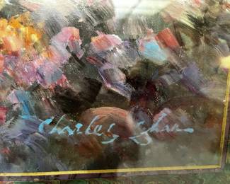#23 print of lake in fall signed by artist 43x35 $75.00