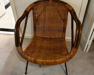 #80 Wicker/bamboo Side Chair w/metal Legs $75.00
