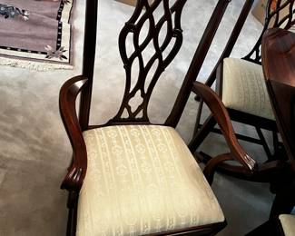 #1 Unique furniture double pedestal dining table with 8 chairs w 3 leaf 69-123x46x29 $275.00