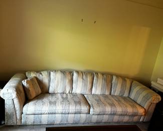 #8 Sofa, 5 loose back cushions, 106" long, cream as is stain $35.00