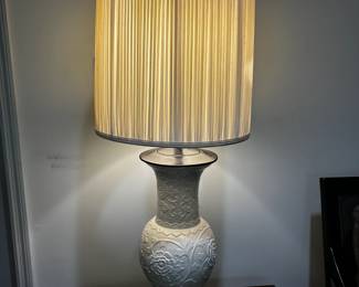 #85 heavy White Ceramic Lamp - 38" Tall $45.00