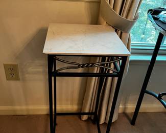 #5 metal fern stand with marble top 12x12x28 $25.00