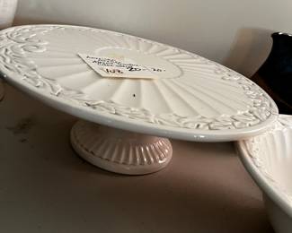 #108 American Atelier Athena Ironstone Cake Stand $20.00