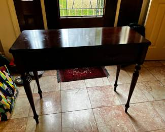 #15 sofa table, faux drawer 36x15x29 $100.00