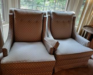 #9 pair of button back side chairs, sage green $100.00