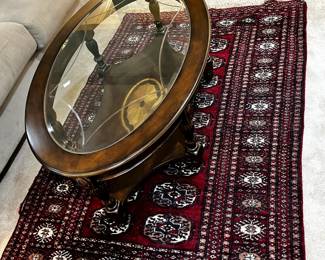 #92 Deep Red Hand-knotted Rug - wool - (as is side binding) - 48x74 $75.00