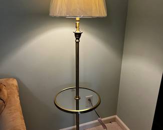 #64 Table Floor Lamp - w/glass round table - 61" Tall $75.00