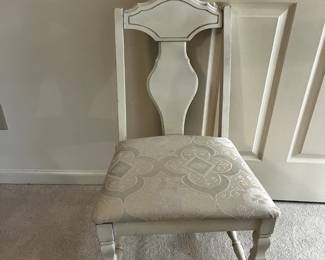 #75 Odd White Dining Chair w/upholstered Seat - Upstairs You Move $20.00