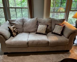 #87 Cream Microfiber Sofa w/attached back cushions - 89" Long - You Move $125.00
#88 Cream Microfiber Sofa w/attached back cushions - 89" Long - You Move $125.00