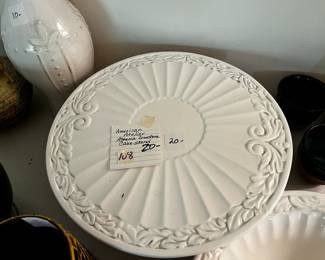 #108 American Atelier Athena Ironstone Cake Stand $20.00