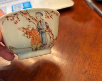Chinese hand painted 19th C. Tea bowl