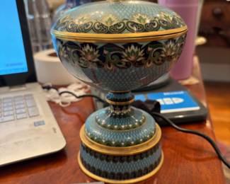 Chinese Cloisonné tazza with lid