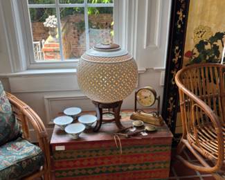 Mid Century Blanc de Chine Reticulated lantern
Grain painted chest