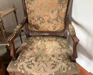 Late 18th or early 19th C. French bergere with original tapestey