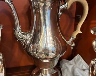 Philadelphia Coin Silver Coffee Pot with bone handle C.1790 made by Abraham Dubois.