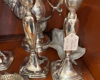 Set of 4 sterling candlesticks sold as two pair