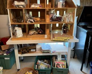 Huge doll house on rolling movable table, furniture sold separately.