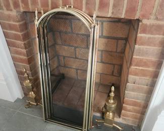 Andirons and Fireplace Screen