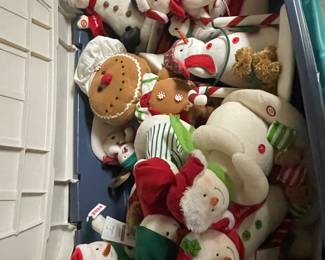 Large bin of Hallmark Jingle Pals Snowmen