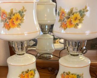 Victorian Style Milk Glass Lamps