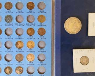 1889 Morgan Silver Dollar, 1935 Mercury Dime, 1941D Penny