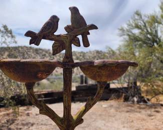 Vintage Metal Bird Bath