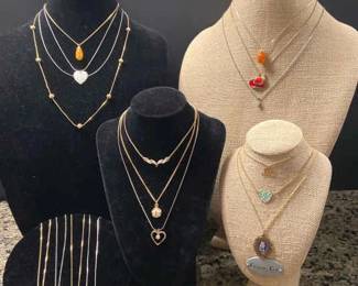 Vintage Dainty Costume Jewelry Necklaces Chains