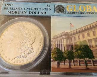 1887 Uncirculated Morgan Silver Dollar