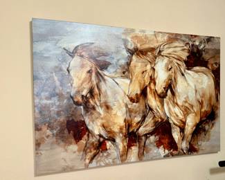 RUNNING HORSES ON CANVAS ART