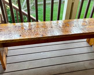 HAND CARVED BENCH -