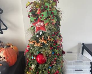 OK This Christmas Tree is LOADED WITH Vintage Ornaments - Its ready to plug and ENJOY!